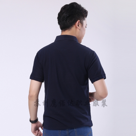 藏青色纯棉短袖T恤工作服 ID258-TX